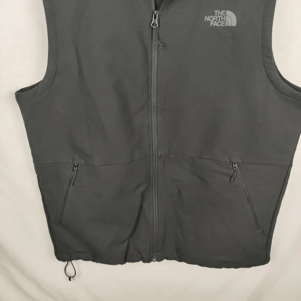 The North Face Vest Mens Large Black Softshell Windbreaker Full Zip Pockets